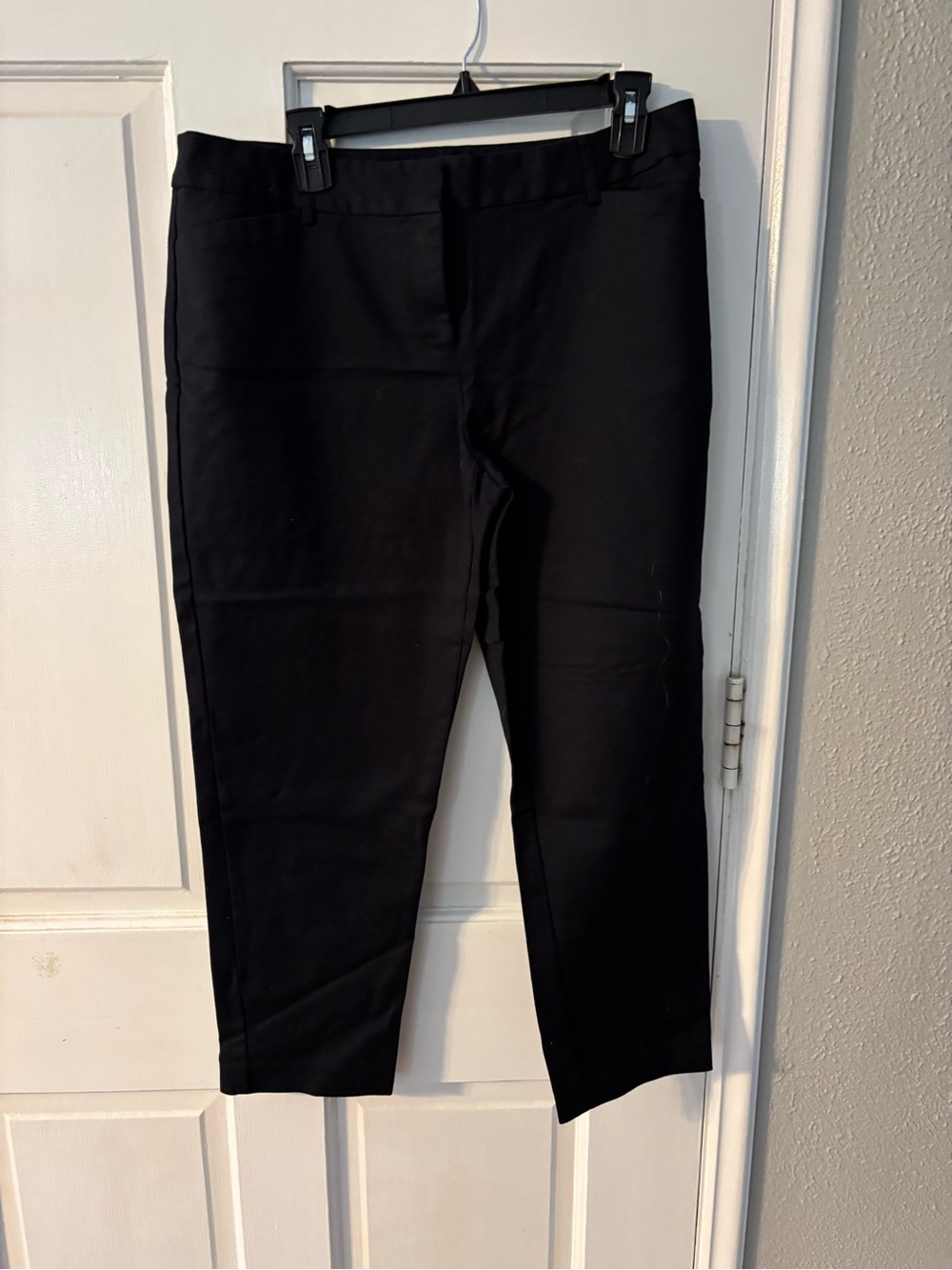 Liz Claiborne Women's Black Dress Pants Straight Leg Satin Cotton Pockets 12